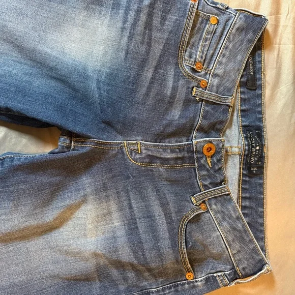 Lucky Brand Dark Blue Boot Cut Jeans low rise sz 0/26R 5pkt design, casual - Picture 4 of 16